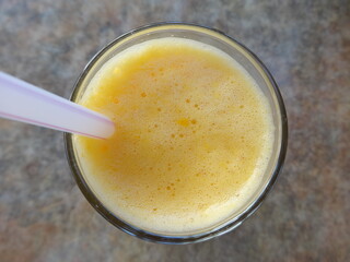 Fresh Orange Juice with Straw