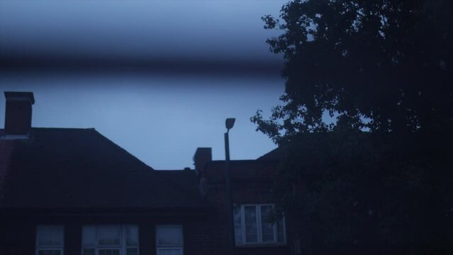 light goes off in the morning street