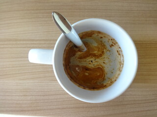 Hot Coffee in a Mug with Spoon