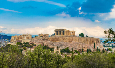 Acropolis of Athens ruins Parthenon Greeces capital Athens in Greece.