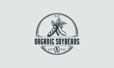 soybeans vintage logo design vector