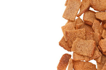 heap of rye crackers isolated on white background