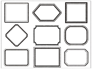 クラフト飾り枠モノクロシンプルクラッシックラベルベクター素材