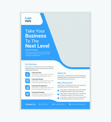 Modern Blue Corporate Business Flyer, Book Cover Template