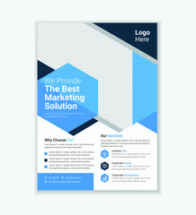 Modern Blue Corporate Business Flyer, Book Cover Template