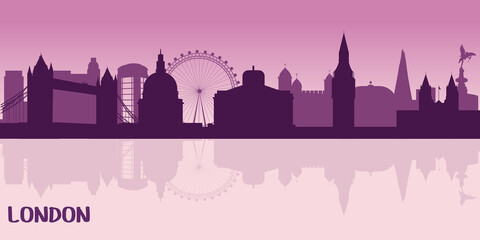 Obraz premium London vector skyline silhouette london in flat stile