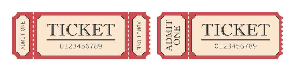 Fototapeta premium Ticket templates Set of two retro tickets Admit one