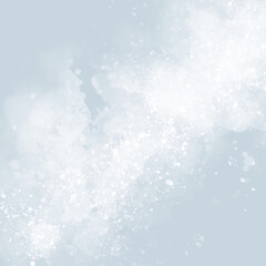 Abstract Painting Style Vector Layout. White Paint Stains and Scribbles on a Light Blue Background. Pastel Color Irregular Bush Smudges Print. Abstract Cloudy Sky.