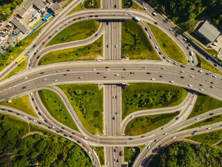 Transport. Car roads. Aerial view.
