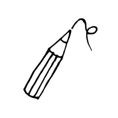 Pencil. Vector illustration. Drawn by hand.