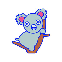 Koala animal Vector icon which is suitable for commercial work and easily modify or edit it


