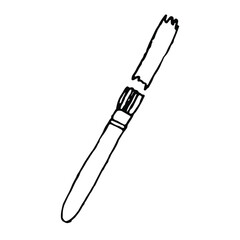 Brush. Vector illustration. Drawn by hand.