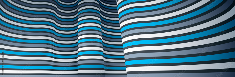 Poster abstract 3d trendy modern lines in perspective vector background, dimensional design cool element, f