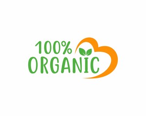 100% organic label sticker badge Vector,organic product label