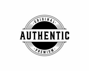 Authentic original premium sticker stamp logo