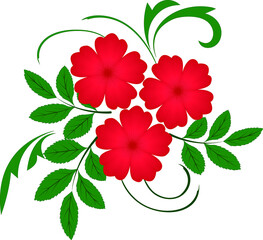 Flower style Colorful graphic design of flowers White background