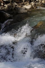 water flowing into the river