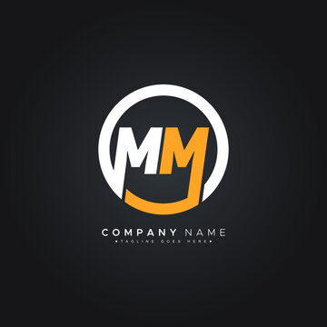 MM M M letter logo design Initial letter MM linked circle