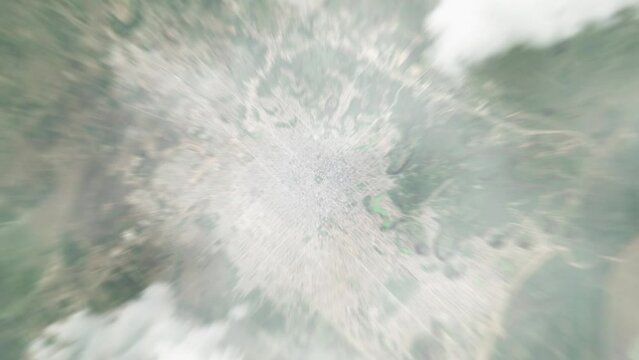 Zoom in from space and focus on Resistencia, Chaco, Argentina. 3D Animation. Background for travel intro. Elements of this image furnished by NASA