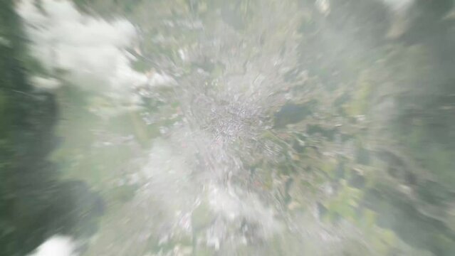 Zoom in from space and focus on Liberec, Czech Republic. 3D Animation. Background for travel intro. Elements of this image furnished by NASA