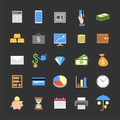 Set of colored finance icons