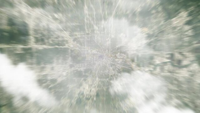 Zoom in from space and focus on Houston, Texas, USA. 3D Animation. Background for travel intro. Elements of this image furnished by NASA	