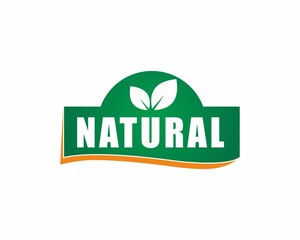 100% natural label sticker badge Vector, natural label