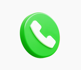 3D Realistic Phone Call Button vector illustration