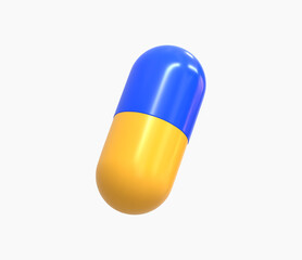 3D realistic medicinal capsule vector illustration