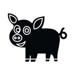 Piggy animal Vector icon which is suitable for commercial work and easily modify or edit it

