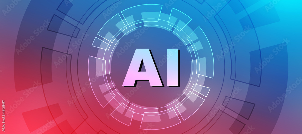 Sticker 2d rendering Artificial Intelligence (AI) concept
