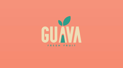 Guava Logo Design Concept Vector. Fresh Guava Fruit Logo Design Template for Business in Fruit Trading and Fruit Drink Shop