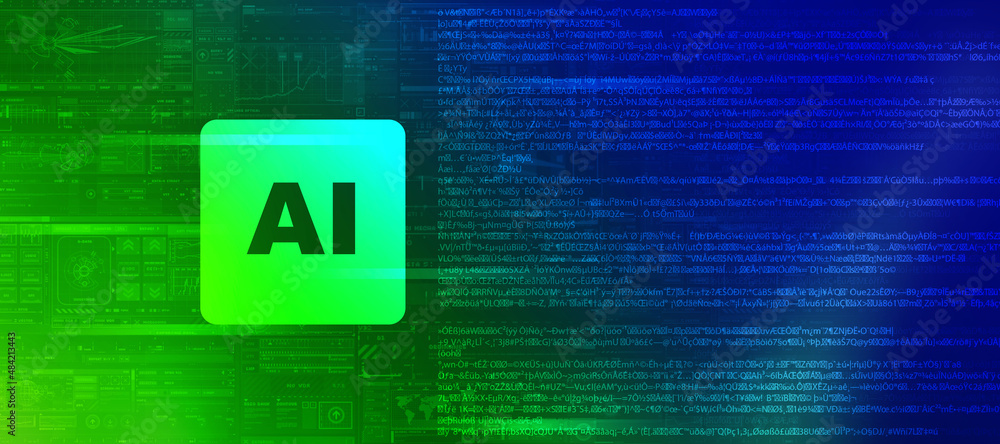 Poster 2d rendering artificial intelligence (ai) concept