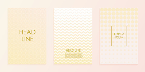 Abstract modern background. Luxury line pattern in premium white, gold. Template for brochure leaflet flyer cover banner catalog magazine annual report. Wedding invitation. Geometric patterns. Vector