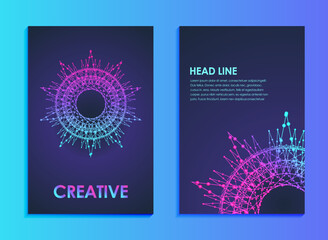 Abstract modern background. Template for brochure leaflet flyer cover banner catalog magazine annual report. Geometric patterns. Colorful gradient. Artificial intelligence. Vector