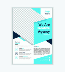 Modern Corporate Flyer, Book Cover With Cyan Color