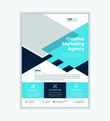 Modern Corporate Flyer, Book Cover With Cyan Color