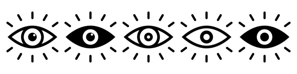 Eyes icon set simple design