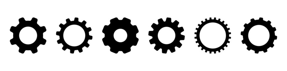 Gears icon set simple design