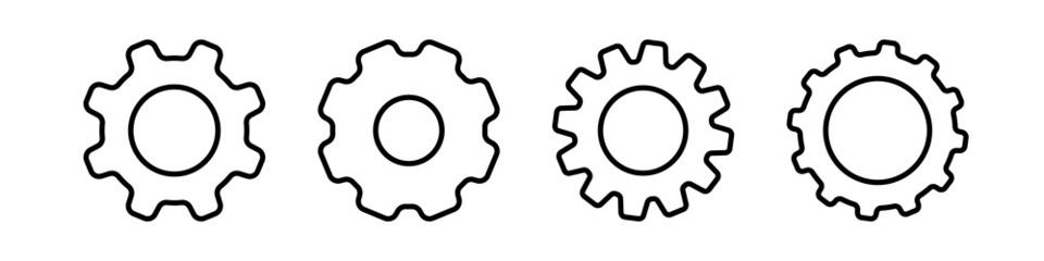 Gears icon set simple design