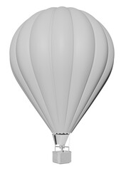 Fototapeta premium 3d render illustration, white hot air balloon mockup, isolated white background