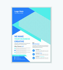 Modern Corporate Flyer, Book Cover With Cyan Color