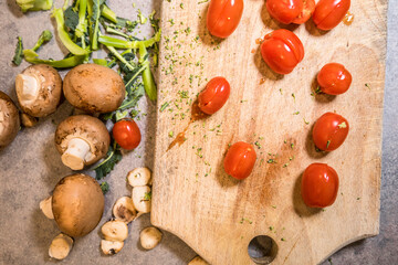 Tomatoes on a cutting board