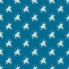 Stars seamless pattern. Hand drawn background space.