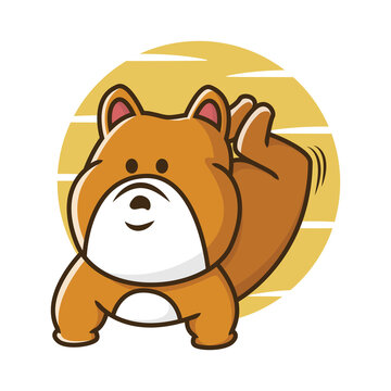 Cute dog cartoon vector icon illustration logo mascot hand drawn concept trandy cartoon