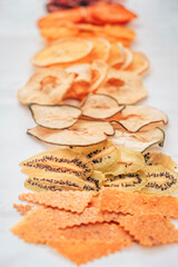 various multicolored dried fruits, close-up