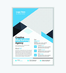 Modern Corporate Flyer, Book Cover With Cyan Color