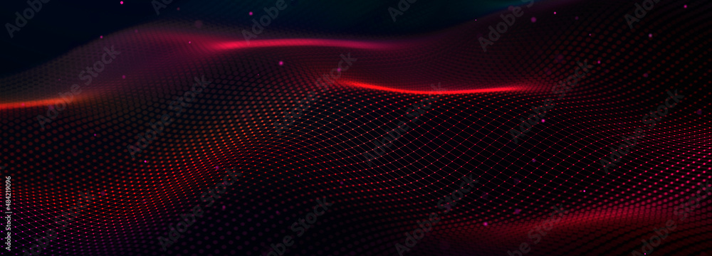 Wall mural abstract network connection. data technology illustration. digital background. 3d rendering.