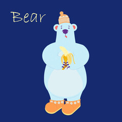 snow bear with banana