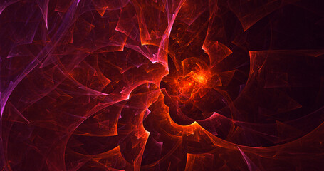 3D rendering abstract colorful fractal light background